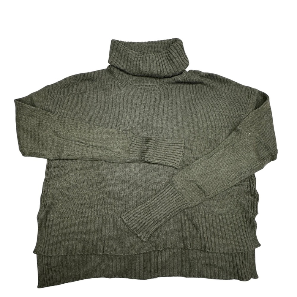 Anthropologie Sweater Womens Small Green Oversized Turtleneck Knit Italy